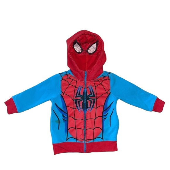 MARVEL Spider Man Zip Up Hoodie with Mask | Size 2T - Picture 1 of 5
